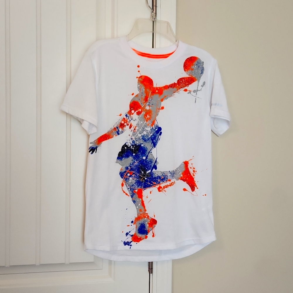 Boys L 10/12 AND1 Blue, Orange & White Basketball Shorts Set